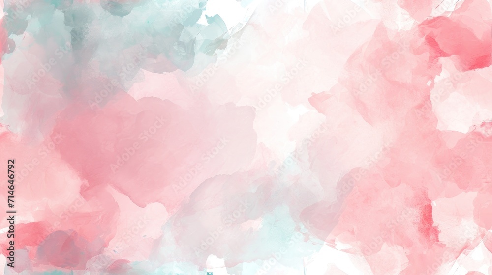  a painting of pink and blue watercolors on a white background with a pink and blue watercolor pattern on the left side of the image and the right side of the image.