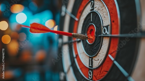 set goals for work. dart aiming at the target center business. goal, aiming marketing target metaphor, Succeed dart board, defines objectives, success investment ideas, winner, Generate by AI photo