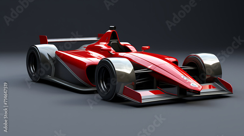 A 3D model of a modern race car with advanced aerodynamics.