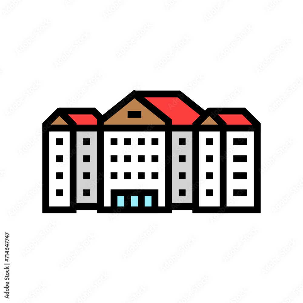 facility school building color icon vector. facility school building sign. isolated symbol illustration