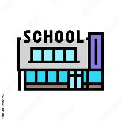 house school building color icon vector. house school building sign. isolated symbol illustration