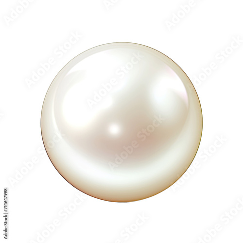 Big white pearl isolated on white or transparent background
