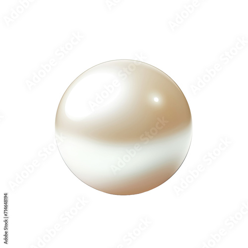 Big white pearl isolated on white or transparent background