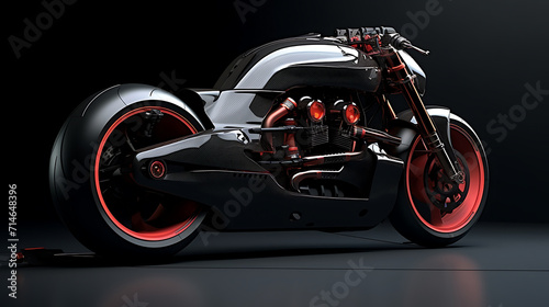 A design concept for a custom cafe racer motorcycle.