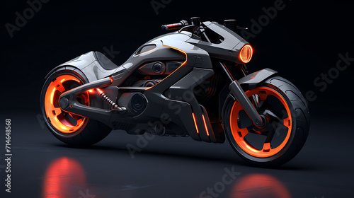 A design concept for a futuristic motorcycle.