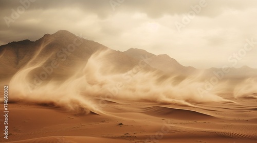 Majestic Sandstorm Engulfing a Desert Landscape