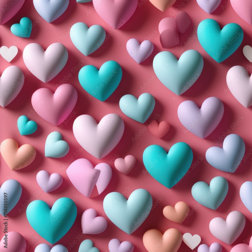 valentine hearts background seamless pattern