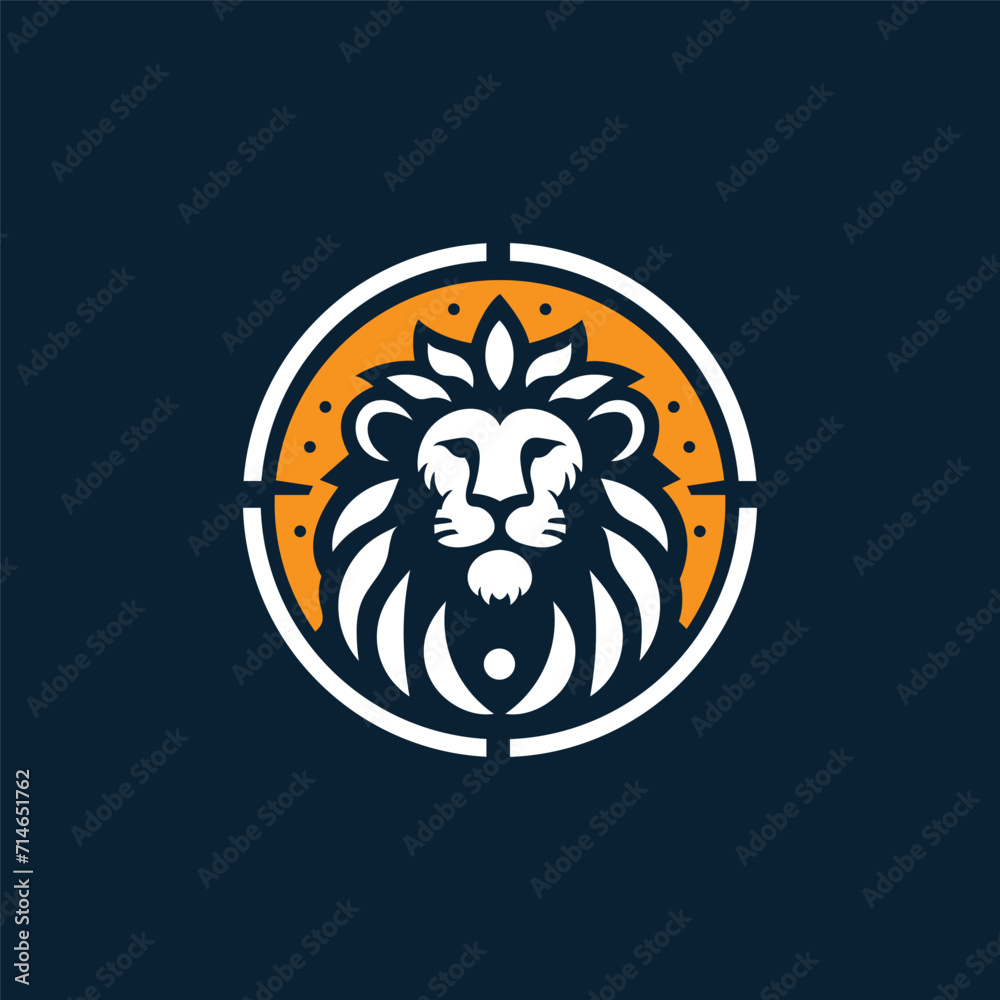 unique lion illustration logo template unique lion illustration logo template