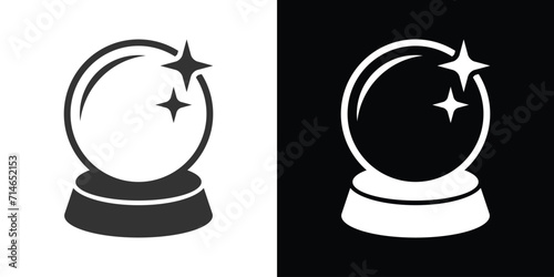 magic ball icon on black and white