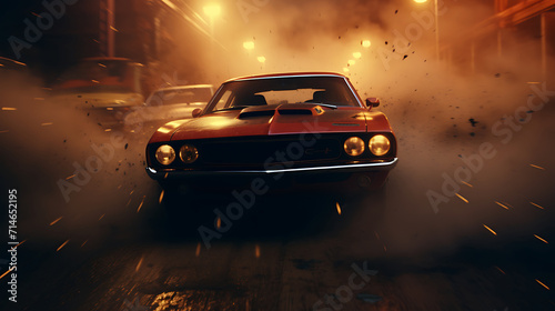 A video of a car chase scene with CGI effects.