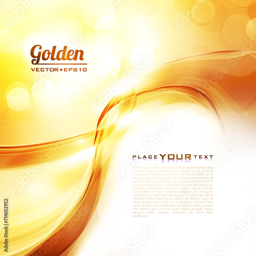 Abstract golden wave background. Vector