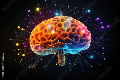 Neuronal learning, 3d neurons forge new connections, strengthening brain's cognitive abilities, Neurons in the brain as messengers, brain's neurons fire, deep concentration focus, neuronal network
