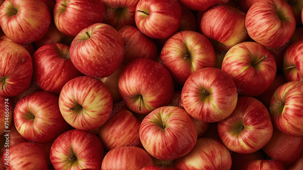 a pile of red apples sitting next to each other on top of a pile of other apples in front of a white background with a green stripe on the top. a pile of red apples sitting next to each other on top of a pile of other apples in front of a white background with a green stripe on the top.