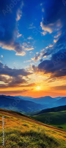 mountainside_hill_with_the_sky_sunset_clouds © slonlinebro