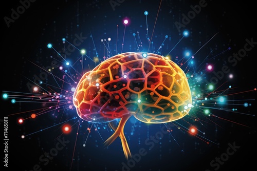 human brain colorful smoke fire light bulb, color dust, Kaleidoscopic, short and long term memory, Vivid Motley Neon 3D Rendering, Creative mind processing stimuli, brain's neurons fire, deep learning