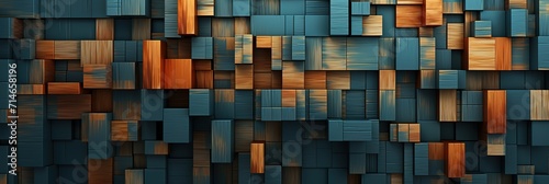 The background is a square wooden mosaic pattern arranged in a 3D style