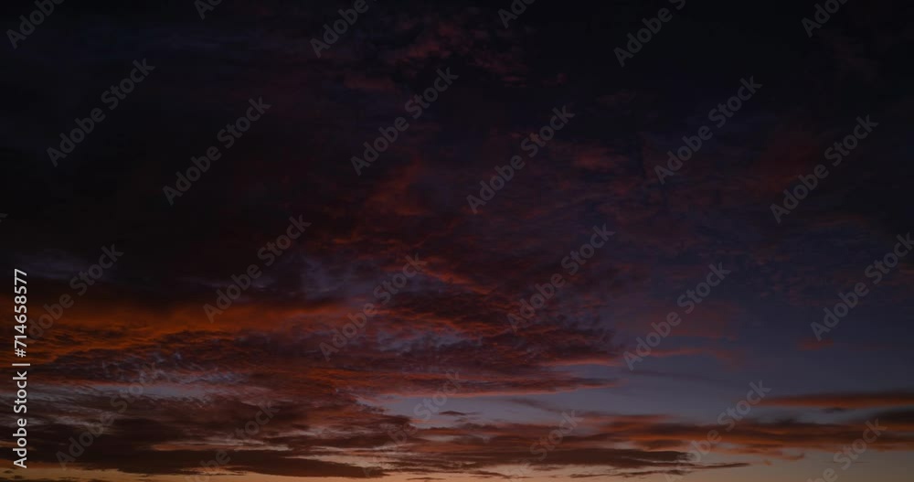 Sunrise or sunset time lapse. Sunset cloudscape. Dark sunset clouds. Dramatic sunset Sky Timelapse. Footage timelapse. Nature environment. Heavenly cloud sky nature scenery,