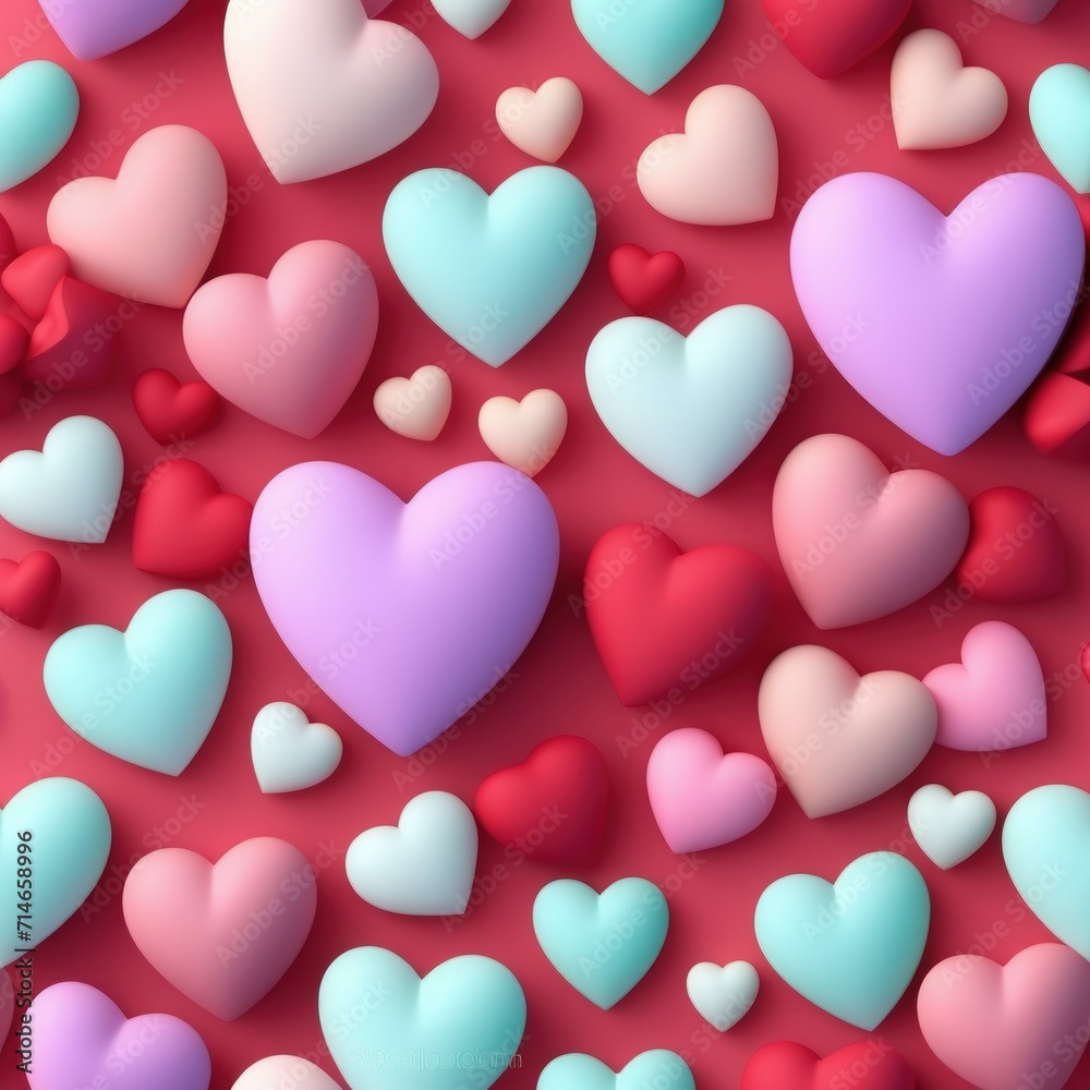red hearts background pattern