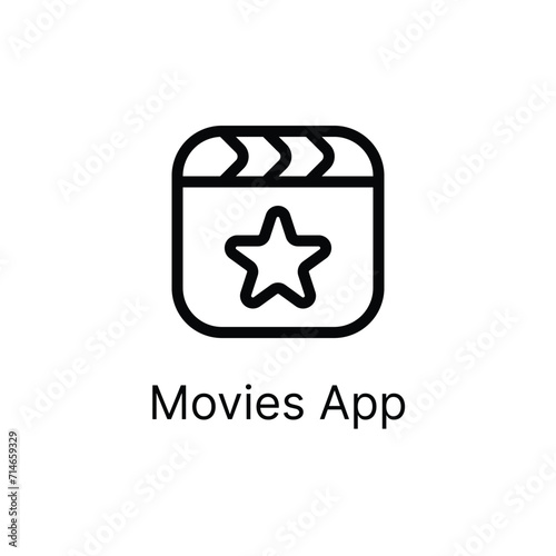 Movies app outline black icon