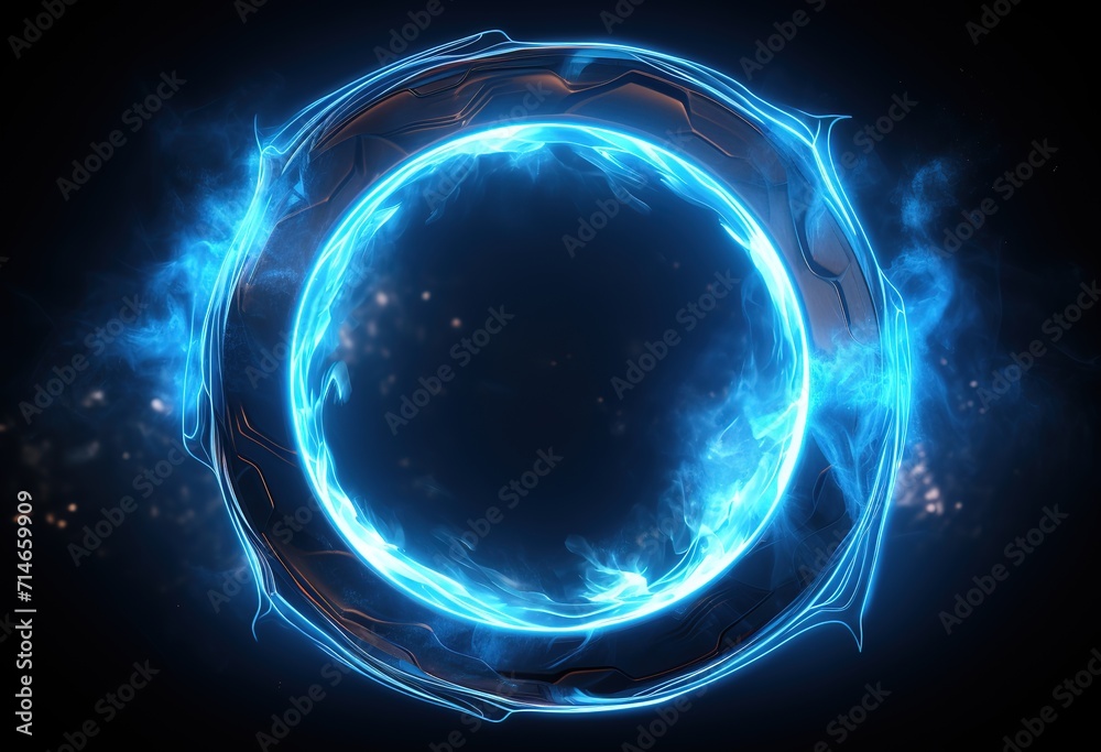 A background with a blue shining circle shape. generative AI A background with a blue shining circle shape. generative AI