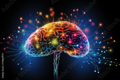 Colored head in the dark, medical illustration, brain photography of the human head, eeg, Biomedical Imaging, MRI guided focused echograph, electroencephalogram type activity, brain food, cerebellum