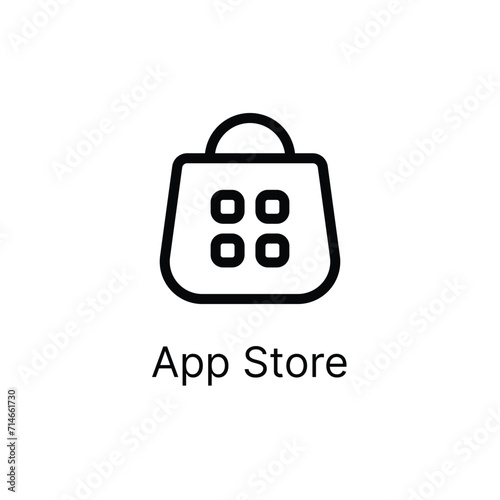 App store black outline icon