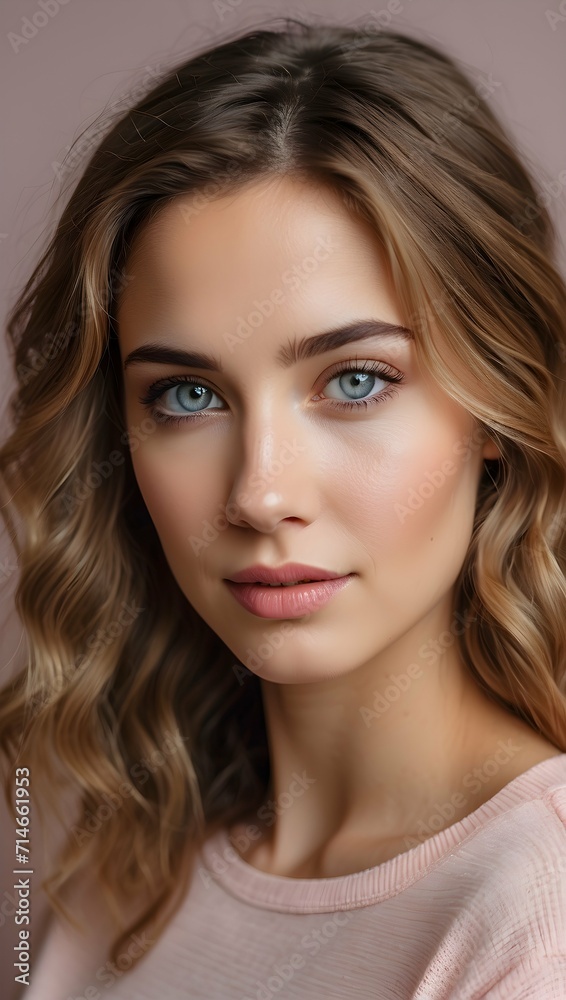 Captivating Beauty: Close-up Portrait of a Young and Beautiful Woman Captivating Beauty: Close-up Portrait of a Young and Beautiful Woman