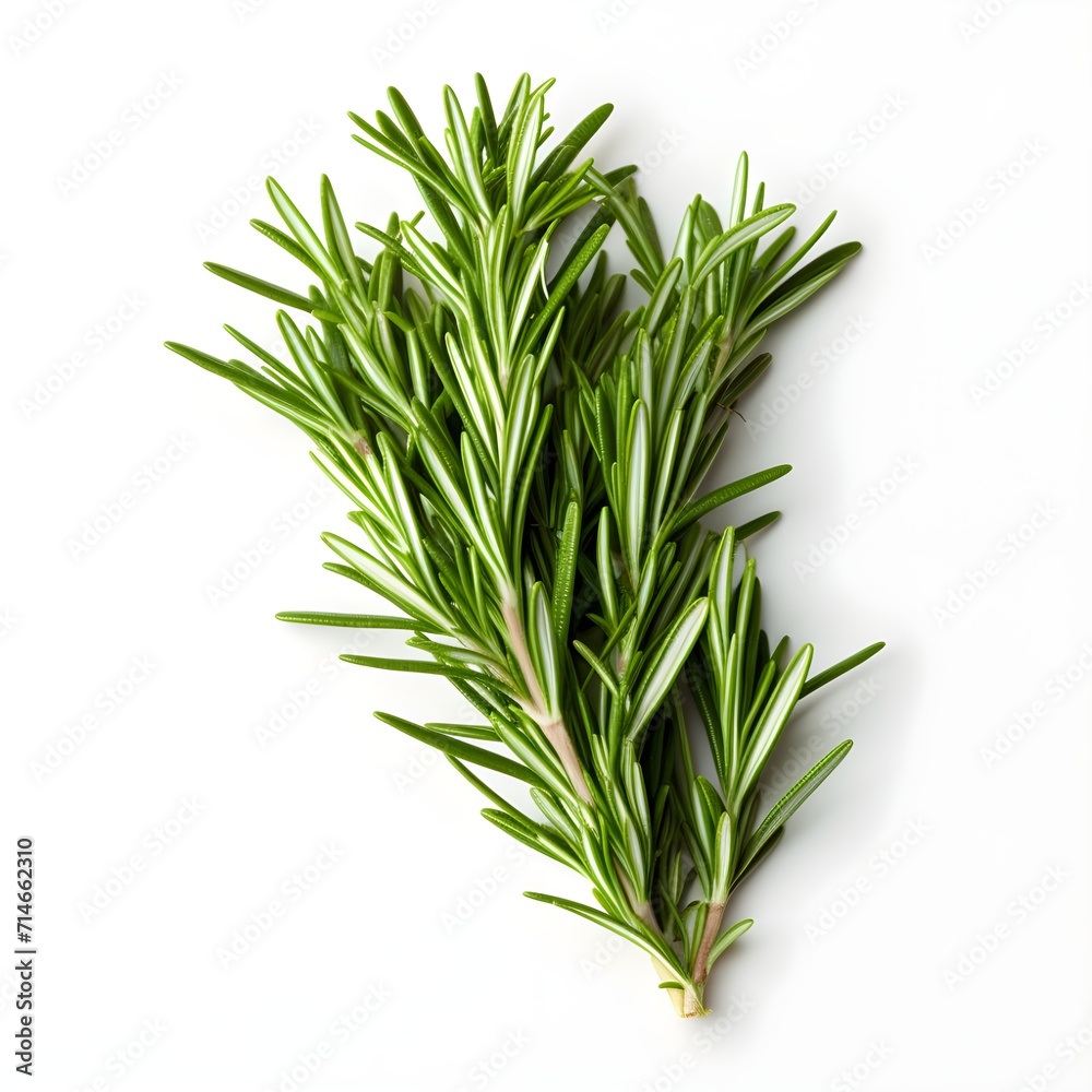 Fototapeta premium rosemary isolated on white background with shadow. rosemary isolated. rosemary leaf. Salvia rosmarinus. aromatic herb of rosemary