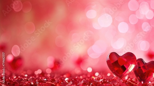valentine 's day background with pink hearts and copy space created with generative ai
