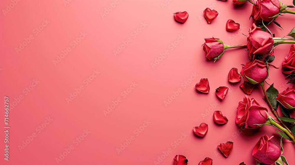 valentine 's day background with pink hearts and copy space created with generative ai valentine 's day background with pink hearts and copy space created with generative ai