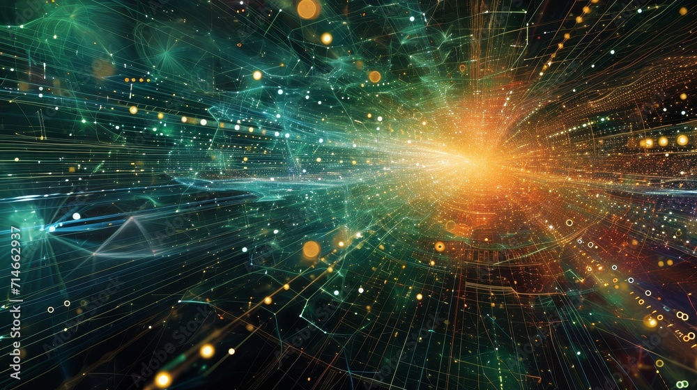 Fototapeta premium Virtual Odyssey: Navigating the Online Cosmos
