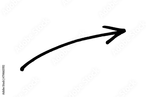 Marked arrow isolated on background. Arrow marker isolated png transparent. arrow mark hand drawn. Arrows icon. Arrow drawn with black marker on white background photo