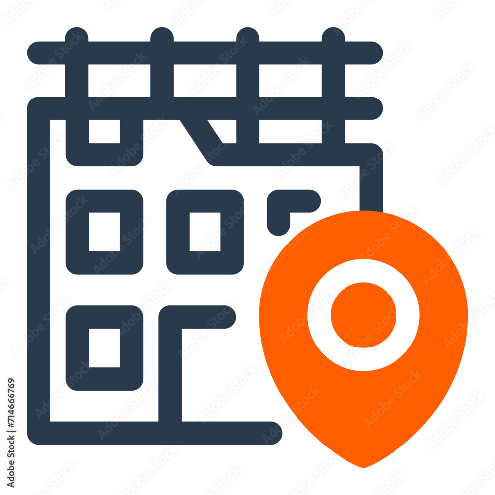 Busy Construction Site Vector Icon Illustration Busy Construction Site Vector Icon Illustration