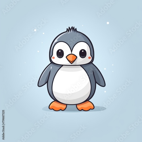 Adorable Penguin Chick Isolated on White Background AI Generated © Alex