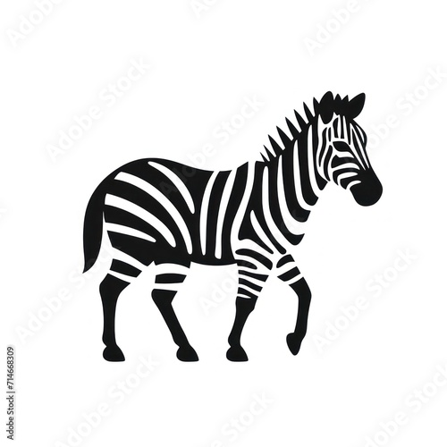 Zebra Crossing on White Background AI Generated