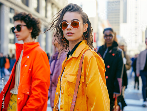 Urban Chic: Dynamic Street Style Showcasing Spring Fashion in the City