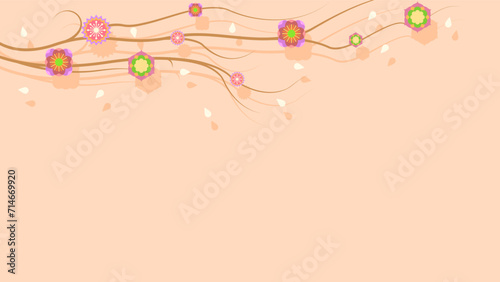 Light Abstract Nature Spring Summer Botanical Background Beautiful With Branches And Flowers Decoration Wallpaper Vector Design Style