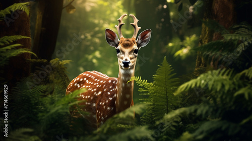 deer in the forest created with Generative Ai