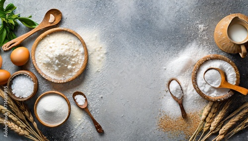 sugar powder salt flour background