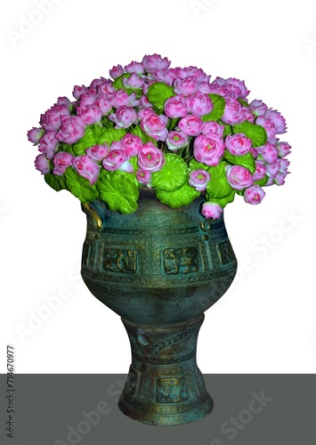 vase of flower isolated on white