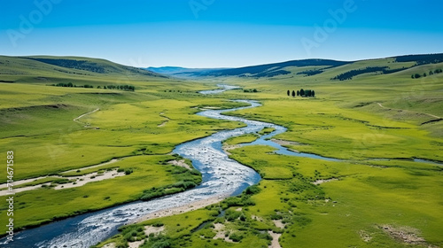 landscape with river and mountains high definition photographic creative image