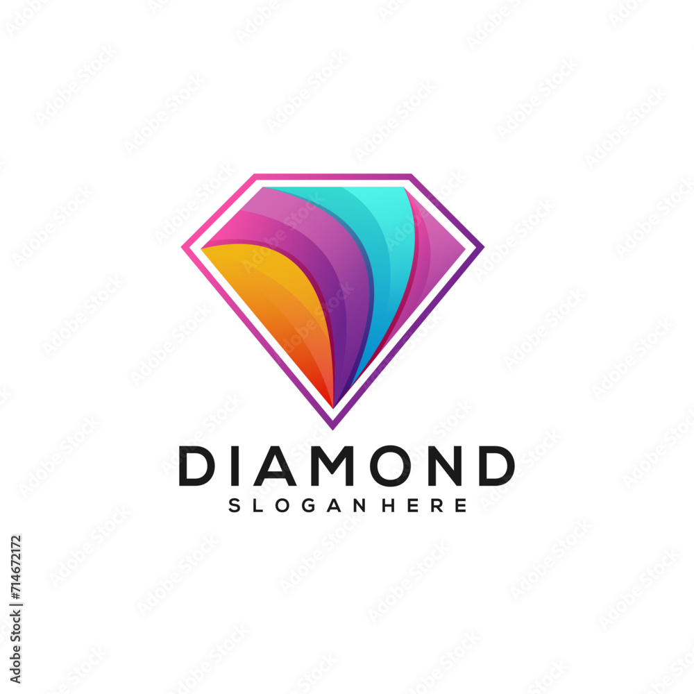 Diamond logo colorful gradient Diamond logo colorful gradient