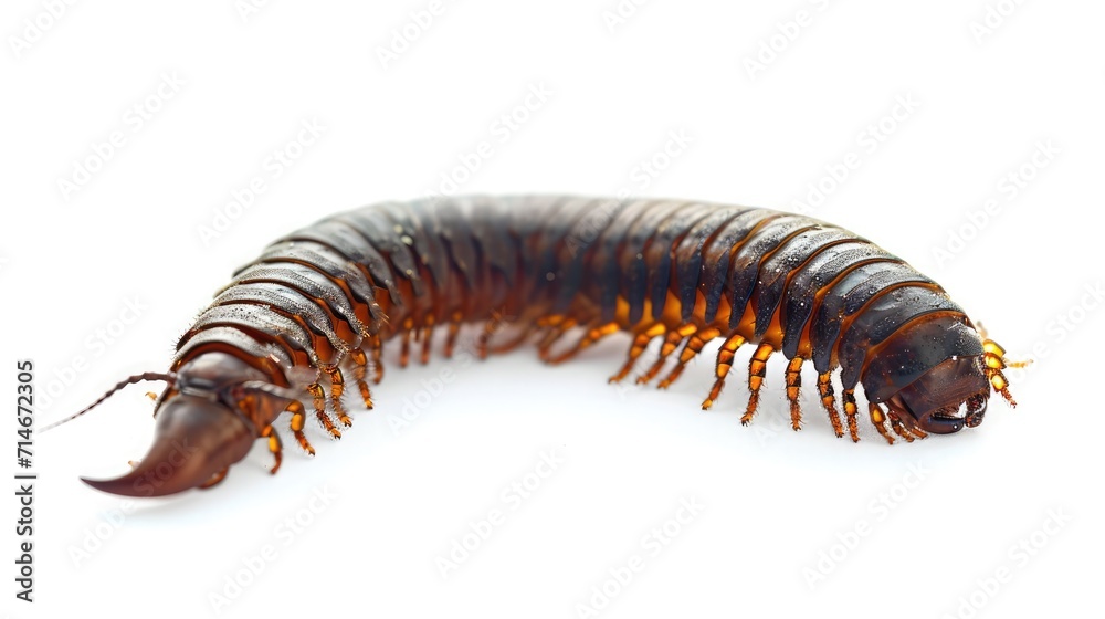 millipede on isolated white background. millipede on isolated white background.
