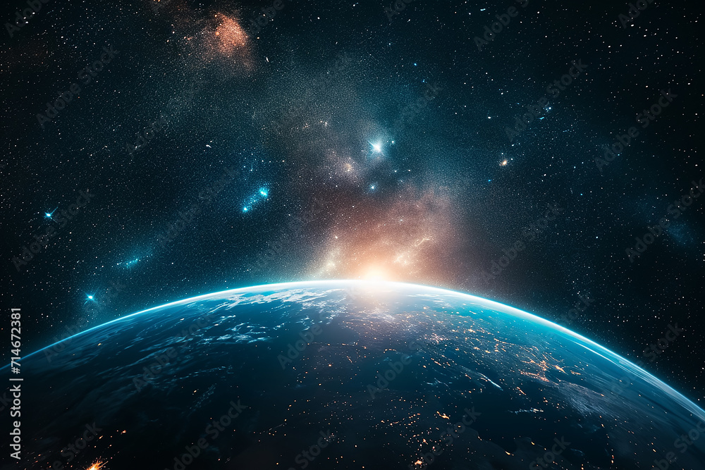 Obraz premium Closeup the planet Earth view at night and city lighting