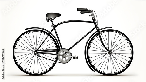 A black and white retro bicycle from the 1910s.