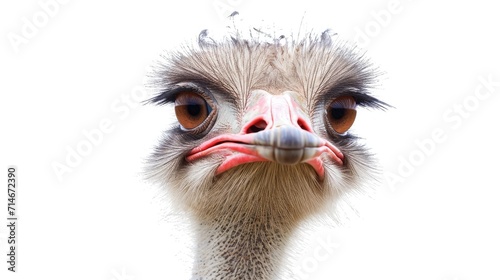 ostrich on isolated white background.