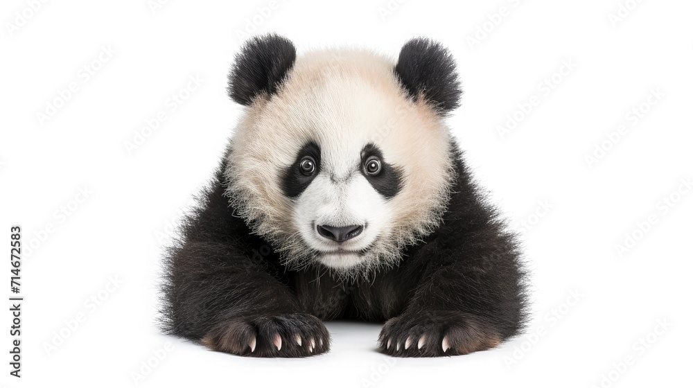 panda on isolated white background. panda on isolated white background.