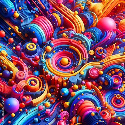 Colorful Creative 3D Color Graphic Background- Generative AI