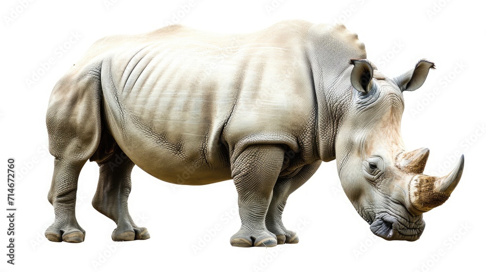 Fototapeta premium rhinoceros on isolated white background.
