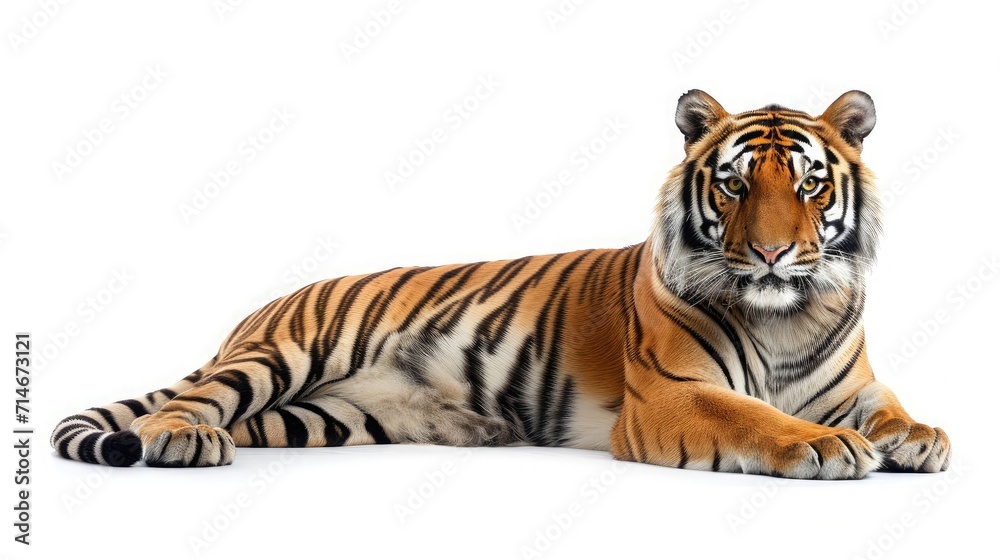 Fototapeta premium tiger on isolated white background.